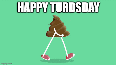 Happy Turdsday Poop Walking Cartoon