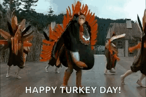 Happy Turkey Dancers On Addams Family Thanksgiving GIF