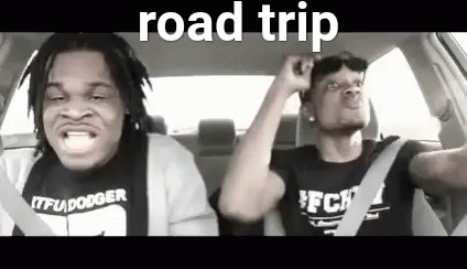 Happy Two Men Road Trip GIF
