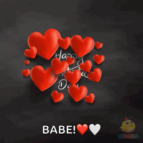 Happy Valentine's Day Babe Red Hearts GIF