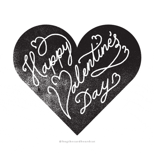 Happy Valentine's Day Black Heart GIF