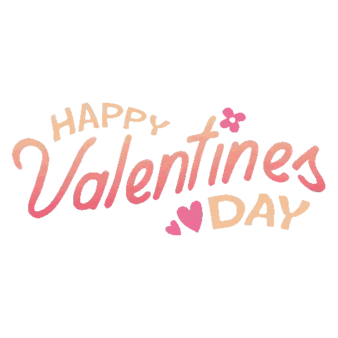 Happy Valentine's Day Card with Flower and Hearts