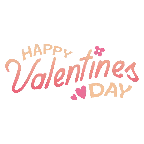 Happy Valentine's Day Card with Flower and Hearts