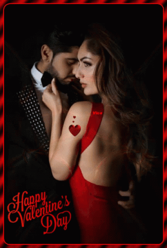 Happy Valentine's Day Card with Man and Woman