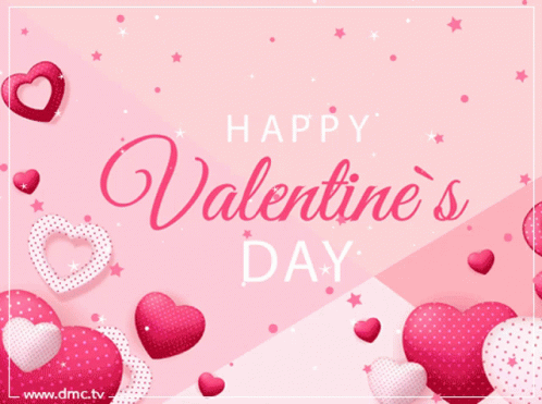 Happy Valentine's Day Card with Pink Hearts