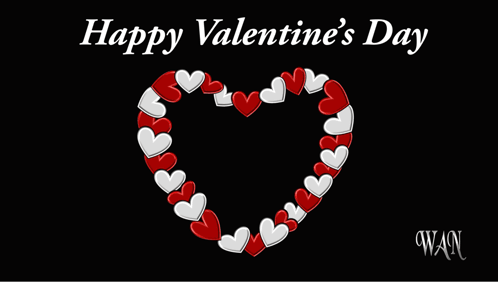 Happy Valentine's Day Card With Red Heart Surrounded by White Hearts