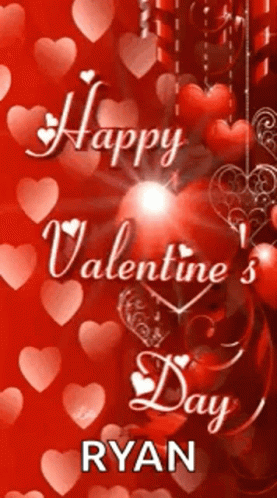 Happy Valentine's Day Greeting Card With Hearts and Candle