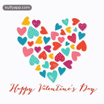 Happy Valentine's Day Heart Made Of Hearts GIF