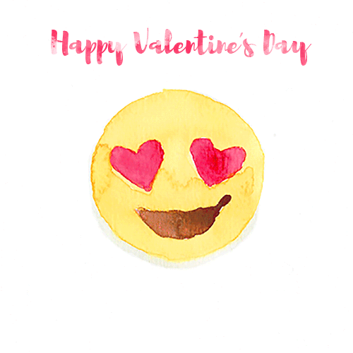 Happy Valentine's Day Kiss Emoji GIF