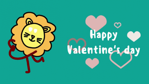 Happy Valentines Day Lion Dancing Animation GIF