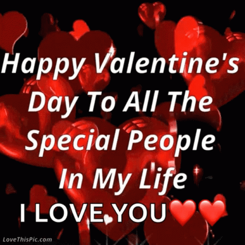 Happy Valentines Day Lovely Message Text Art GIF