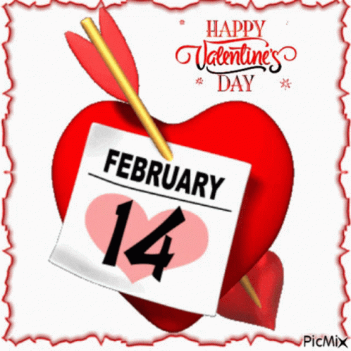 Happy Valentines Calendar Page GIF