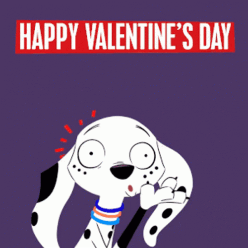 Happy Valentines Day Disney Dalmatian Dog GIF