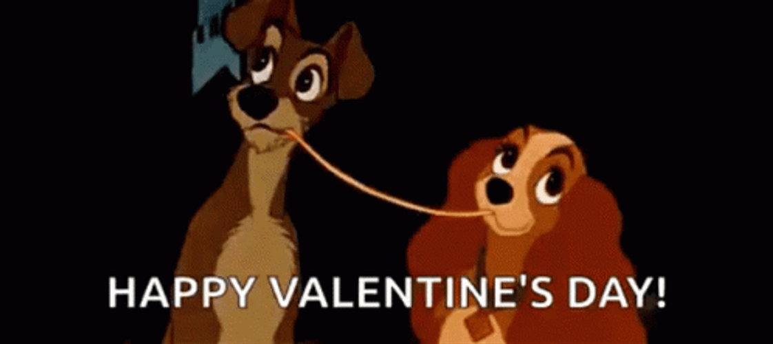 Happy Valentines Day Disney Lady Tramp GIF