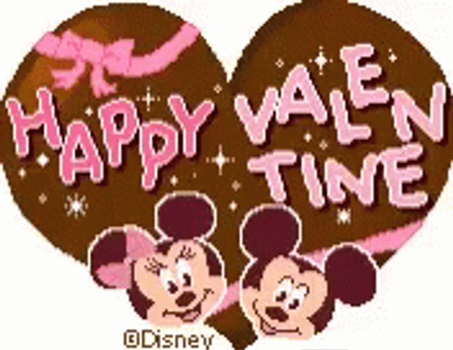 Happy Valentines Day Disney Sparkling Heart GIF