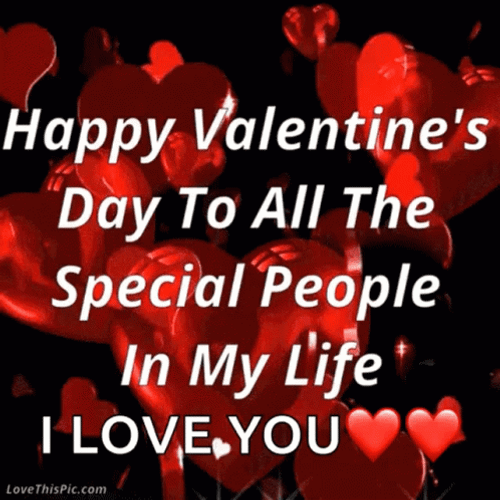 Happy Valentines Day Lovely Message Text Art GIF