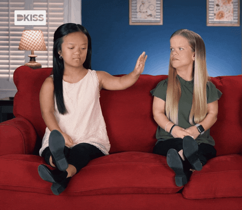 Happy Valentines Day Midget Sisters High Five GIF