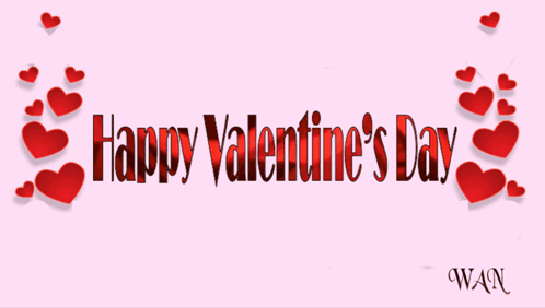 Happy Valentines Day with Hearts