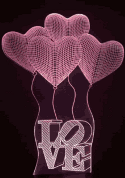 Happy Valentines Love Balloon Red Hearts Sparkles GIF