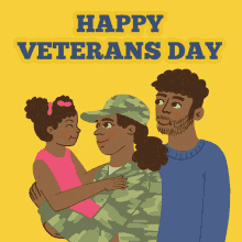 Happy Veterans Day Family Hug GIF