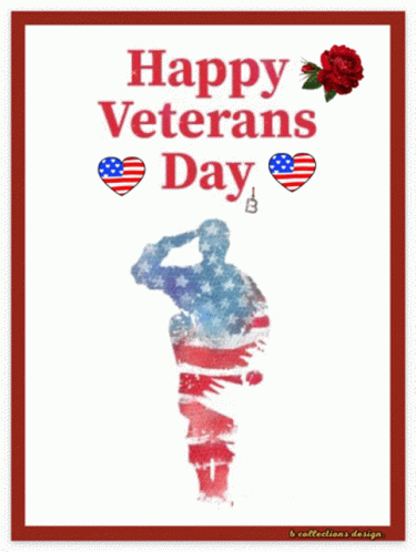 Happy Veterans Day Soldier Saluting