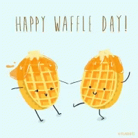 Happy Waffle Day Greeting Card With Two Waffles