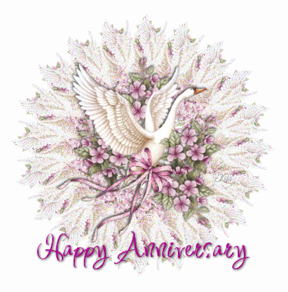 Happy Wedding Anniversary Dazzling Swan GIF