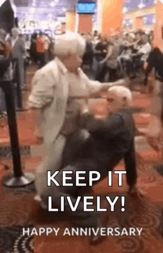 Happy Wedding Anniversary Elderly Dancing GIF