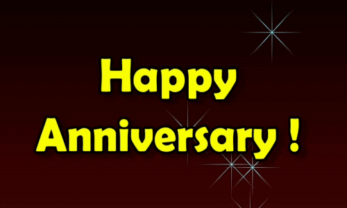 Happy Wedding Anniversary Flashing Red Hearts GIF