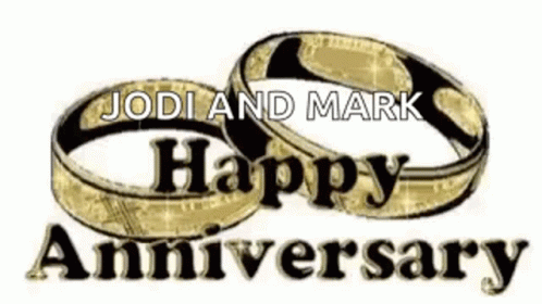Happy Wedding Anniversary Gold Rings GIF