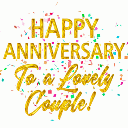 Happy Wedding Anniversary Lovely Couple Motion Poster GIF