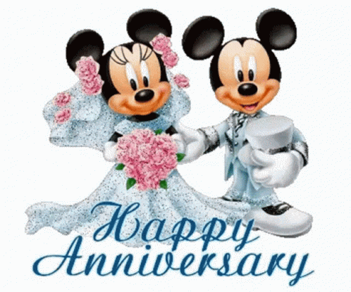 Happy Wedding Anniversary Mickey And Minnie GIF