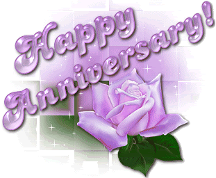 Happy Wedding Anniversary Purple Flowers GIF