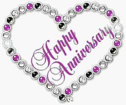 Happy Wedding Anniversary Sparkling Gem Heart GIF