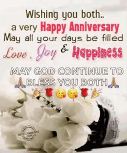 Happy Wedding Anniversary Sweet Text Message GIF