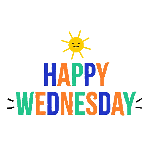 Happy Wednesday Sign with Smiling Sun