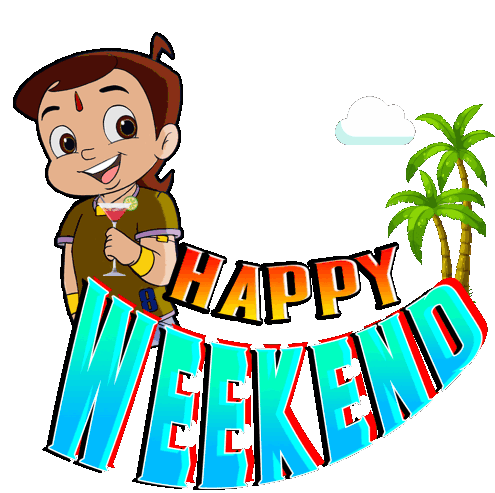 Happy Weekend Sun Drinks Palm Trees GIF