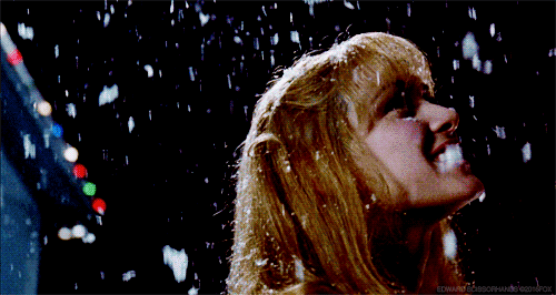 Happy Winona Ryder Enjoys Snow GIF