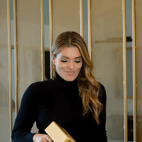 Happy Woman Making It Rain GIF