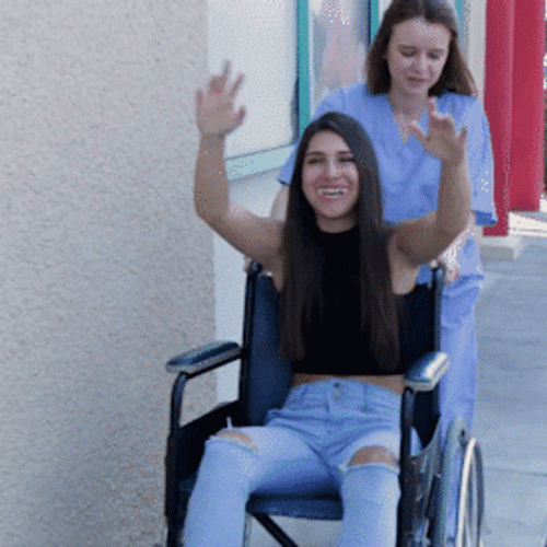 Happy Woman Wheelchair GIF