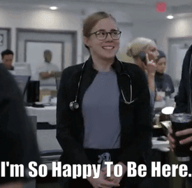 Happy Woman with Glasses and Stethoscope