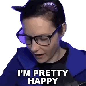 Happy Woman with Glasses Blue Jacket