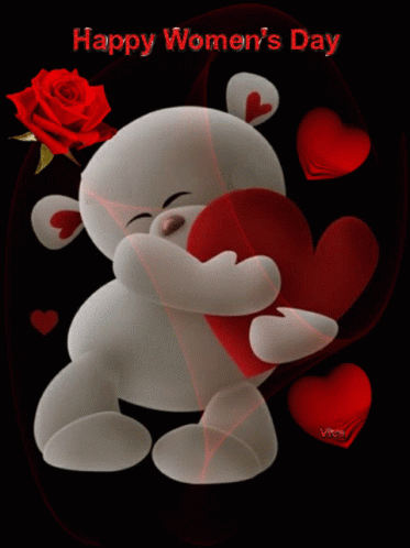 Happy Women's Day Bear Hug Love GIF