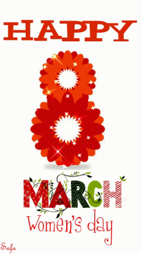 Happy Women's Day Flowers Sparkles GIF