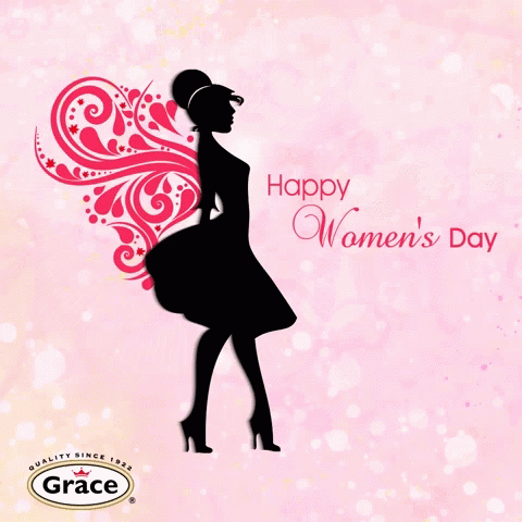 Happy Women's Day Pretty Pink Lady GIF