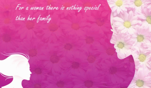 Happy Women's Day Quote Pink Flowers GIF