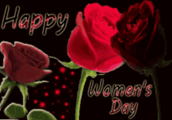 Happy Womens Day Bright Roses GIF