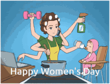 Happy Womens Day Multitasking Mom GIF