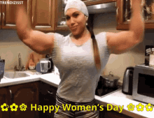 Happy Womens Day Muscly Woman GIF