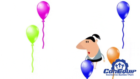 Happy Work Anniversary Balloon Surprise GIF